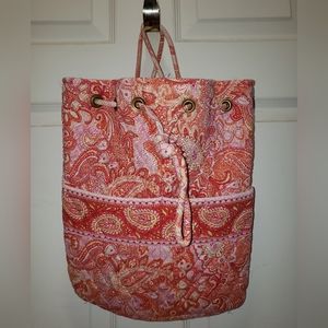 Vera Bradley Vintage Backsack, Sherbert